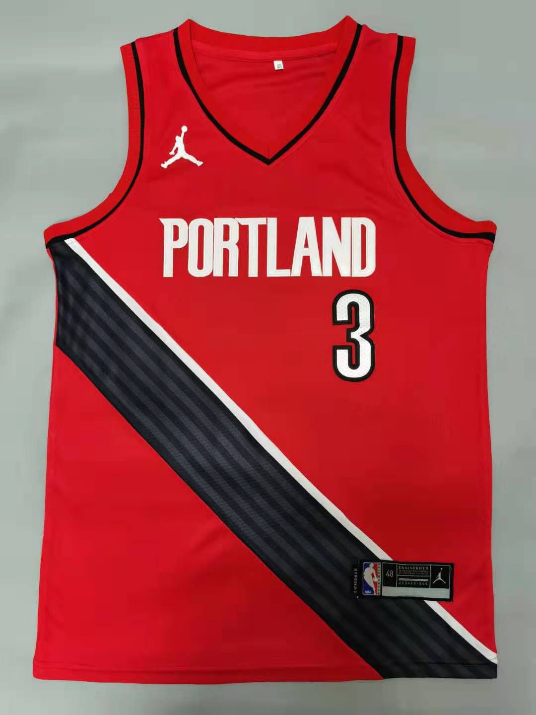 Men Portland Trail Blazers 3 Mccollum Red 2021 Game NBA Jerseys